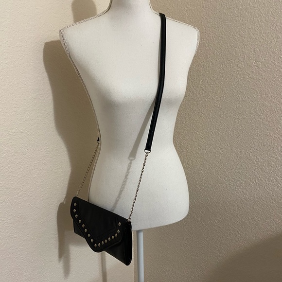 Black and silver studded crossbody purse - Picture 2 of 11
